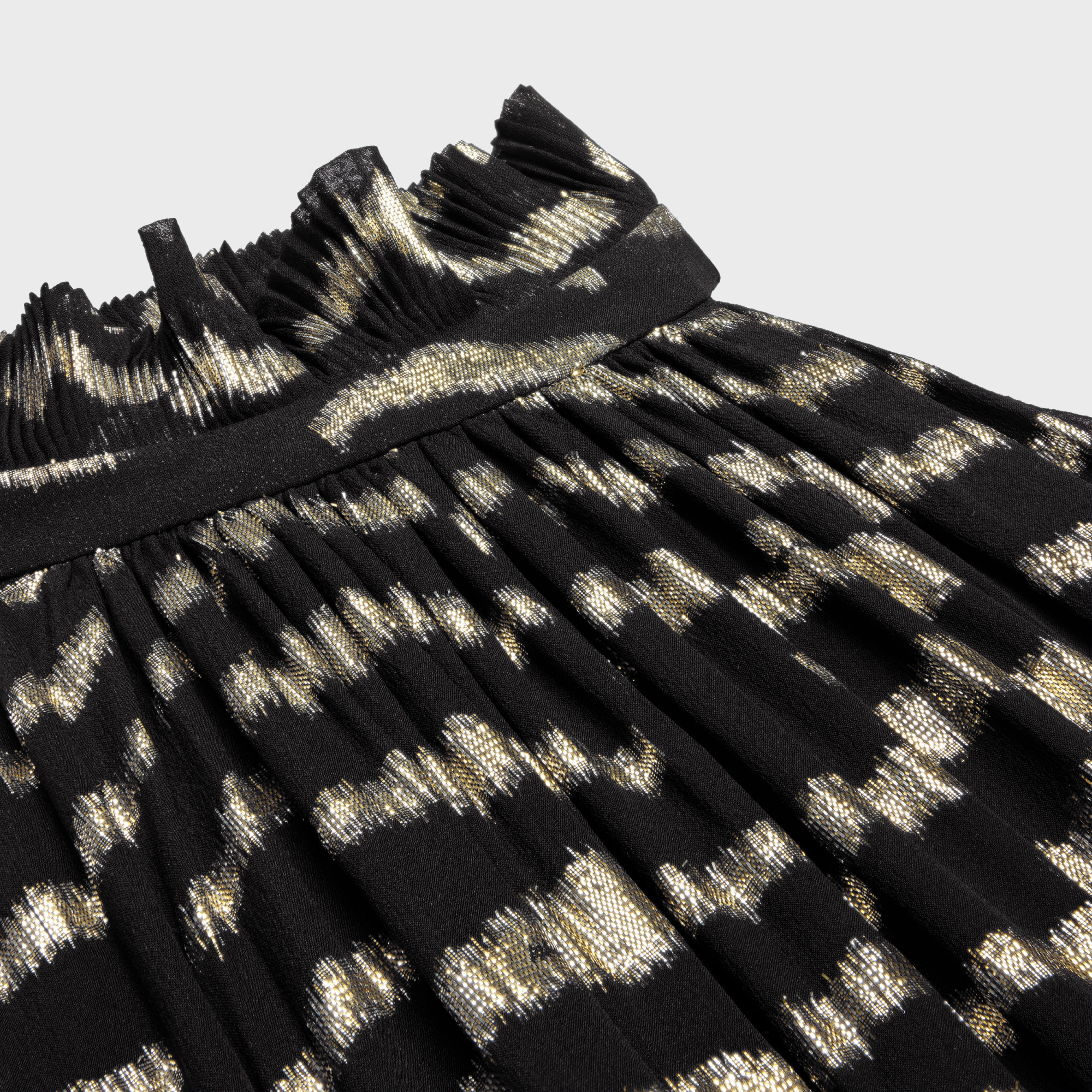 関税込 CELINE long dress in lame tiger silk long dress in lamé tiger silk - Black / Gold | CELINE