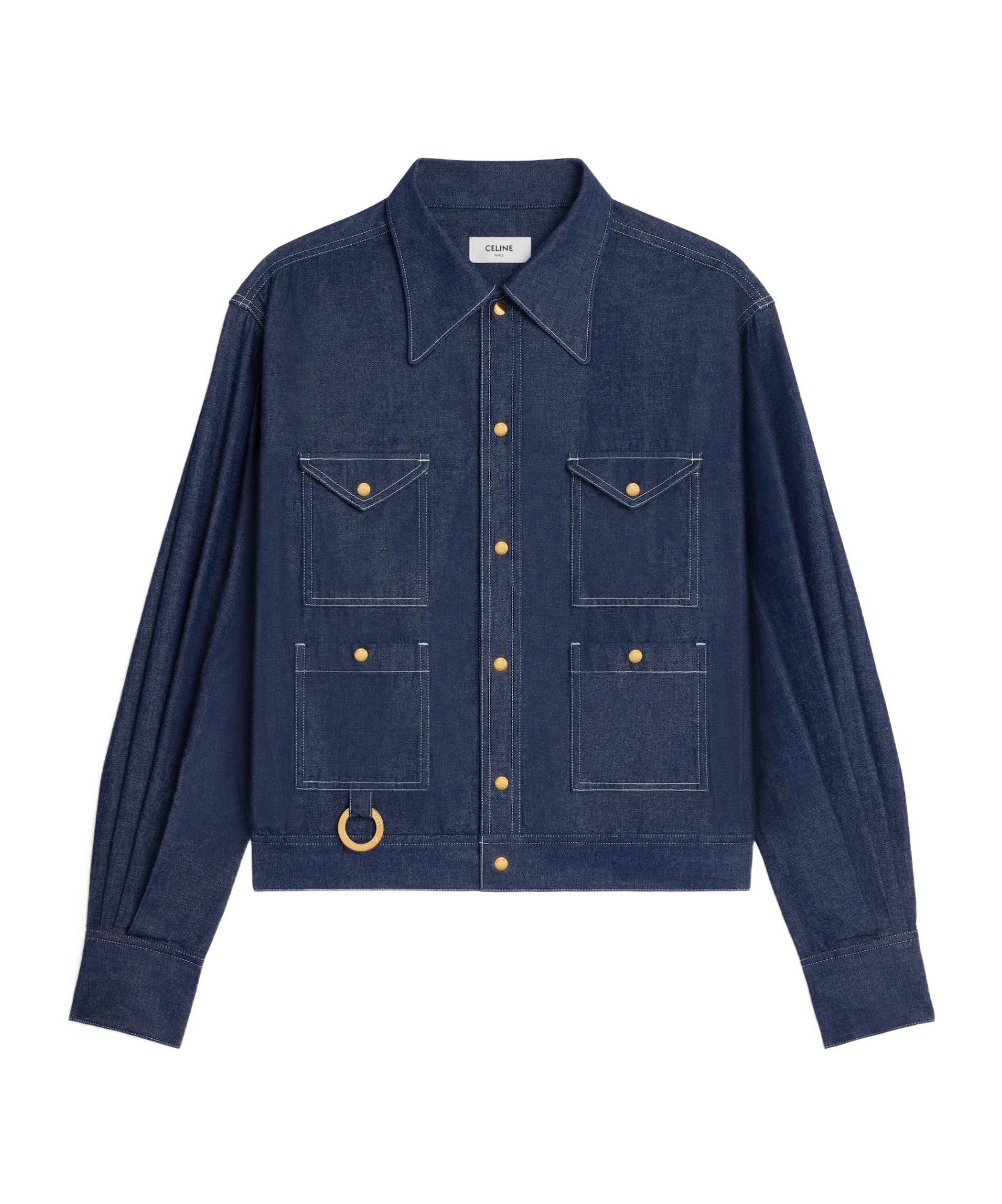 Celine Shirt In Cotton Denim In Blue