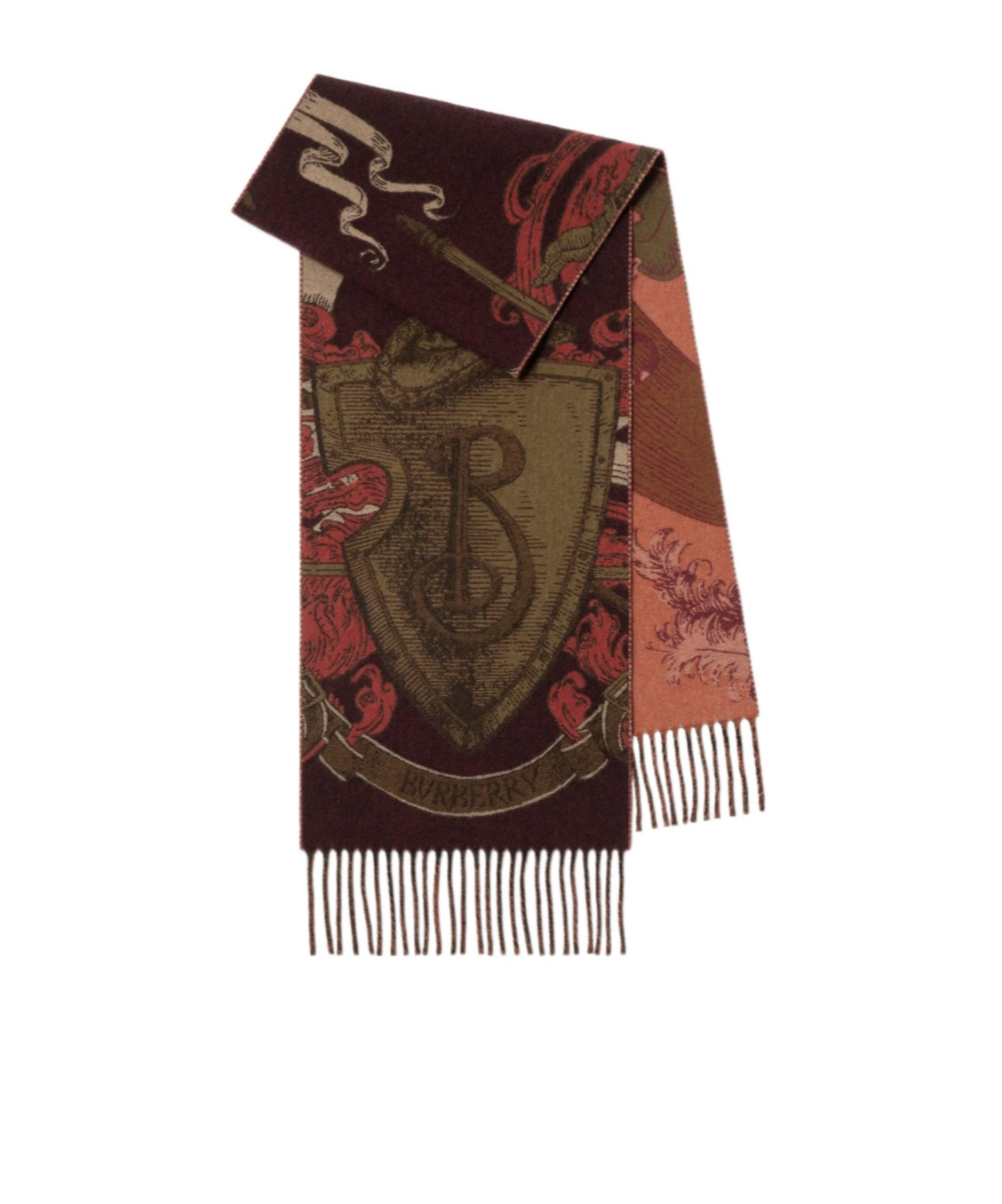 Burberry Etched Knight Cashmere Scarf In Multi