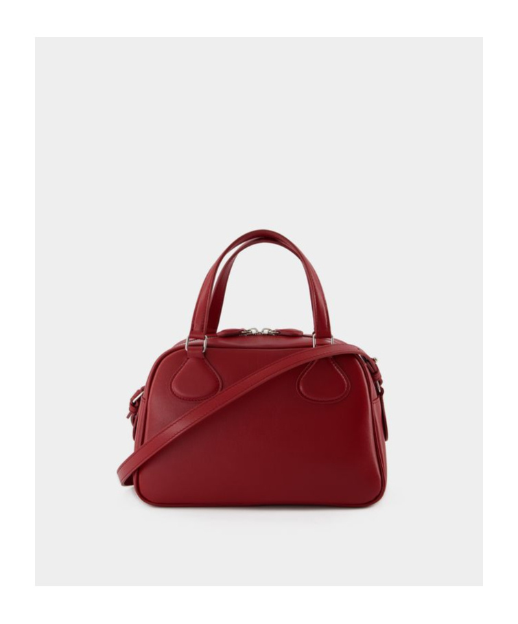 Courrèges Reedition Bowling Leather Bag In Red