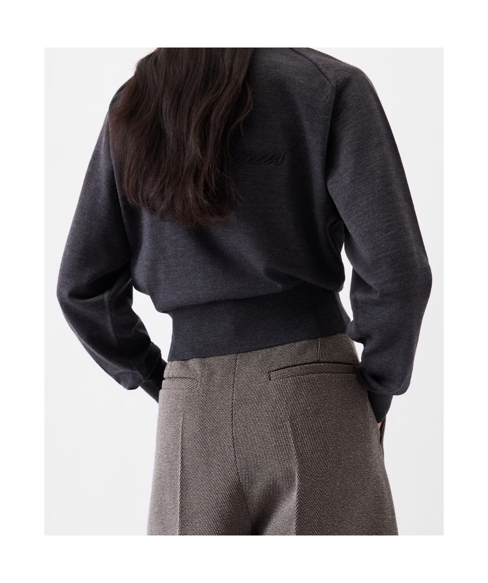 Jacquemus Sweater With Embroidered Logo On The Back In Black