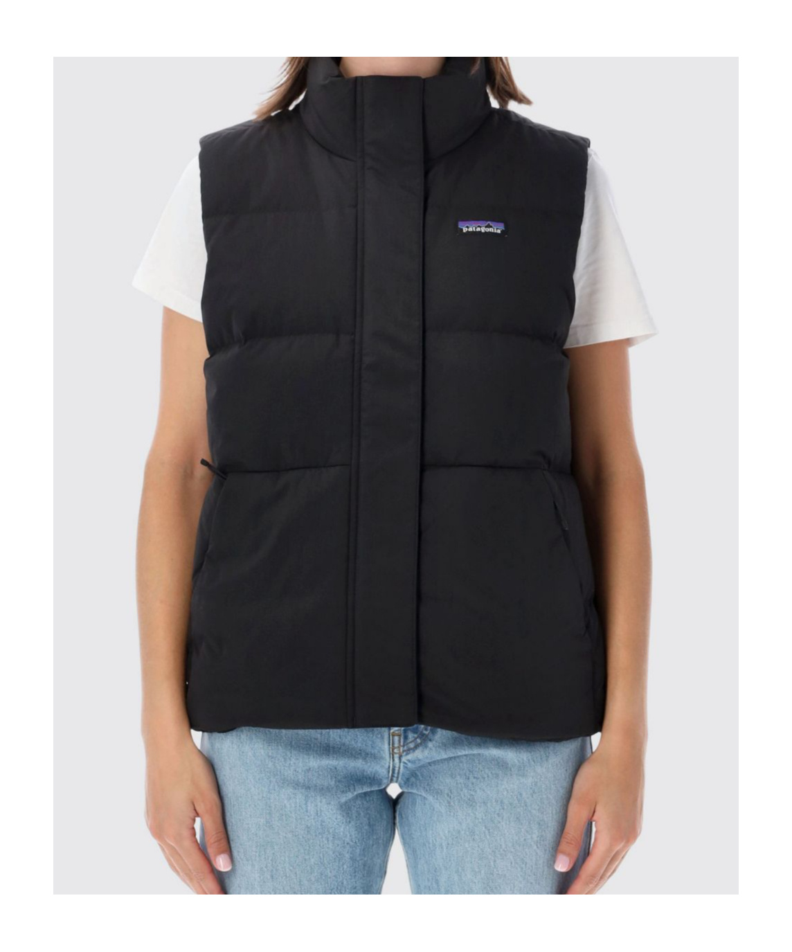 Patagonia Sisar High Collar Down Vest In Black