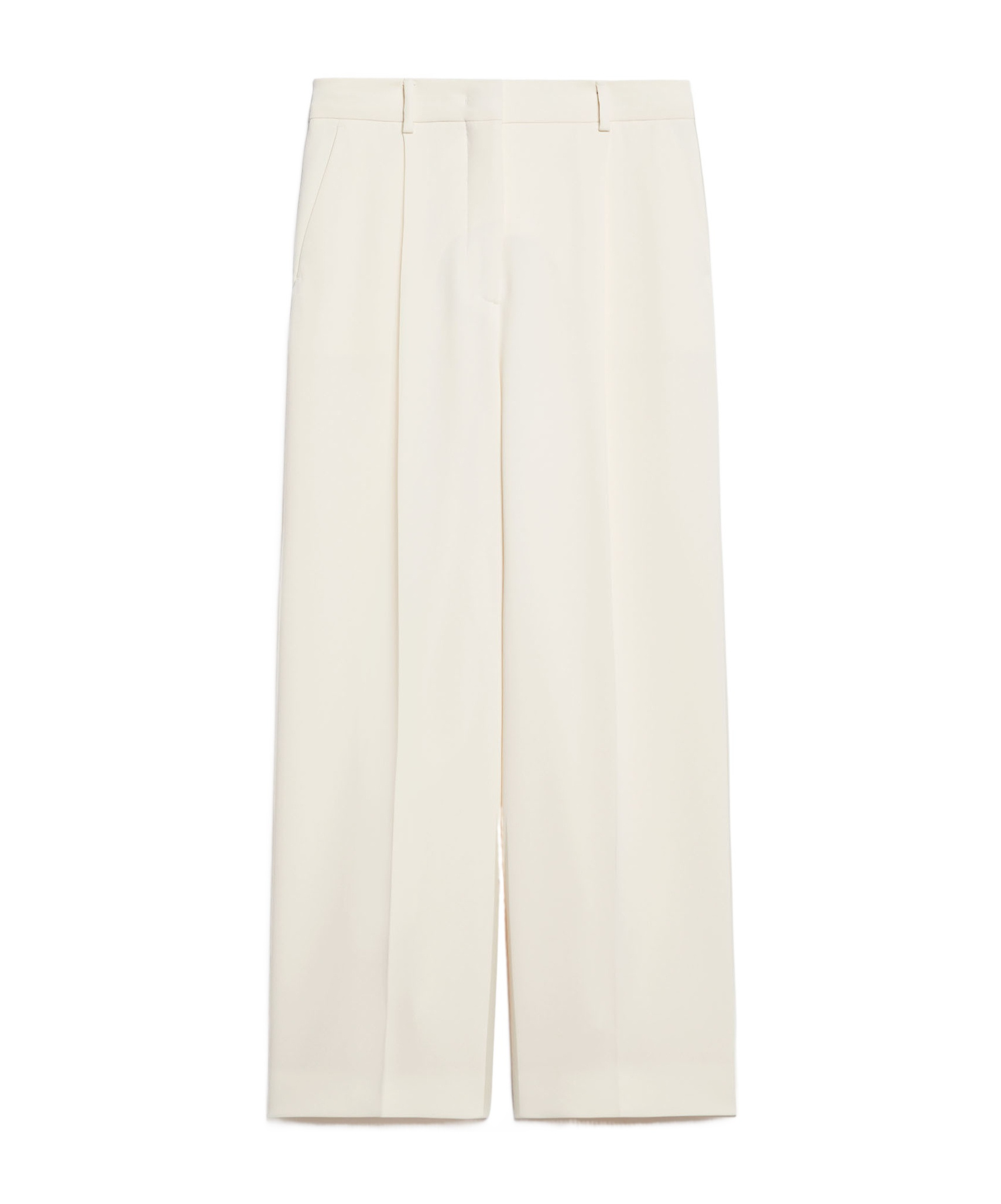 Weekend Max Mara Belt Loop Wool Casual Pants In White