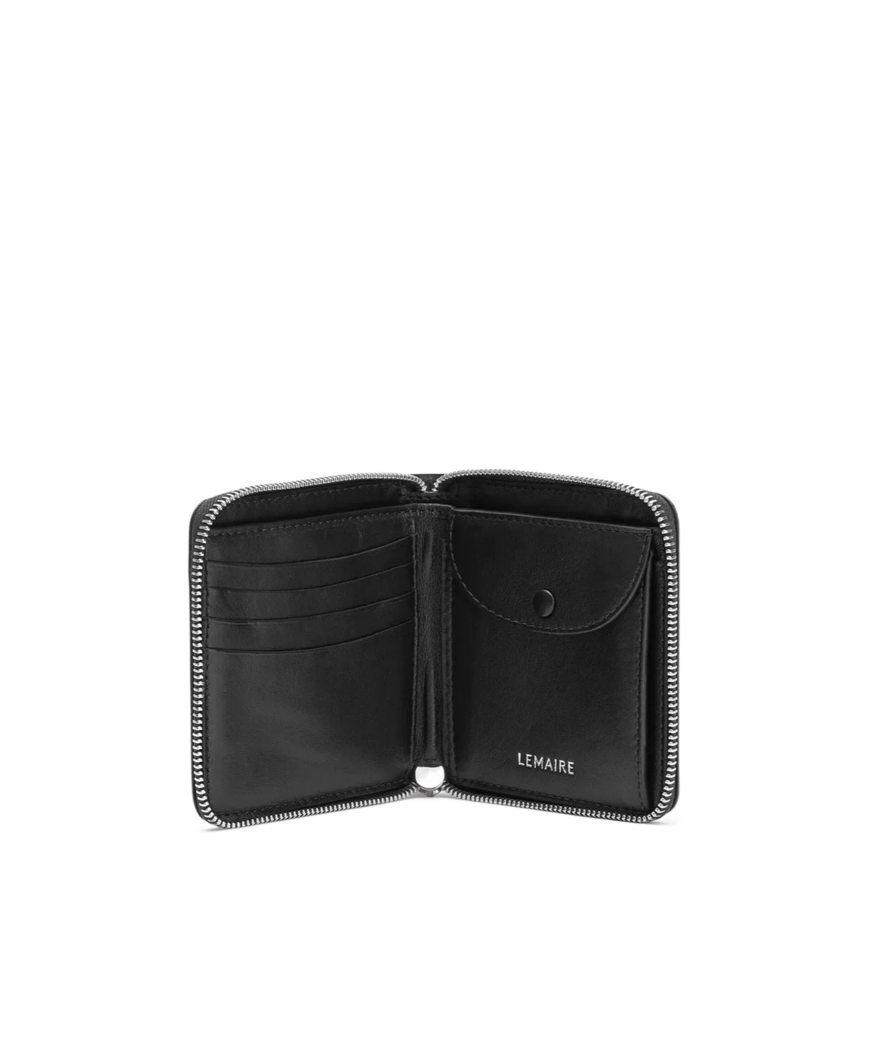 Lemaire Patina Zip Compact Bi Fold In Black
