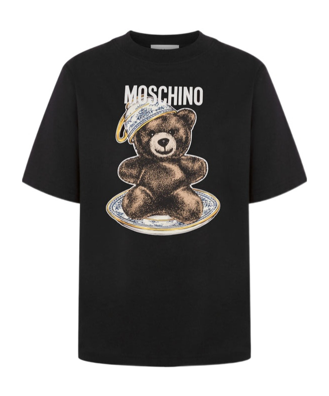 Moschino Teddy Bear-print T-shirt Mini Dress In Black