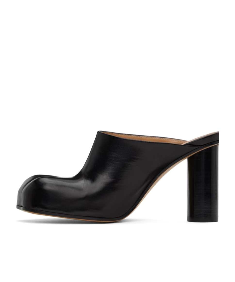 Jw Anderson Black Paw Leather Mules In Black