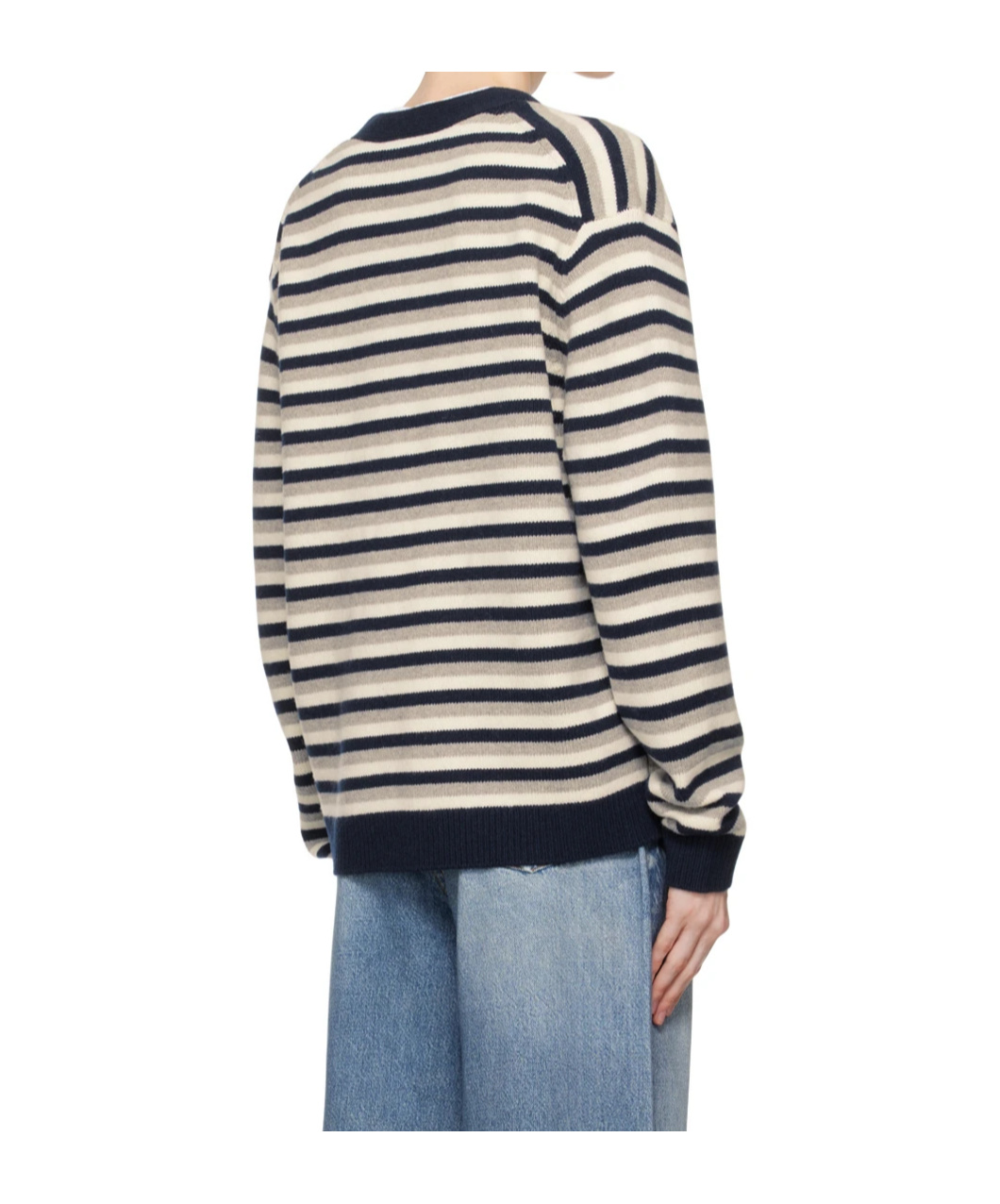 MAISON KITSUNÉ FOX HEAD INTARSIA STRIPED CARDIGAN