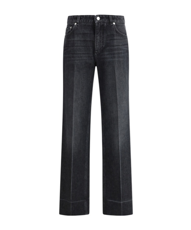 Dolce & Gabbana Straight Cut Jeans With Adjustable Fit And Comfort In Black