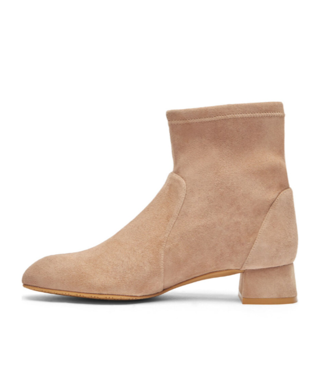 Shop Stuart Weitzman 35mm Grace Sock Ankle Boots In Nude