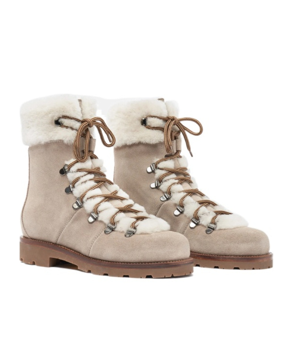 Scarosso Kat Fur Boots In Neutral