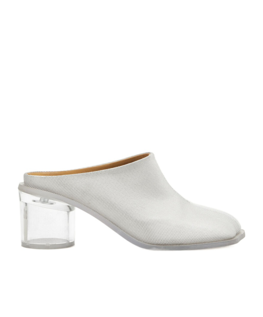 Shop Mm6 Maison Margiela Anatomic Transparent Heeled Slip-on Mules In White
