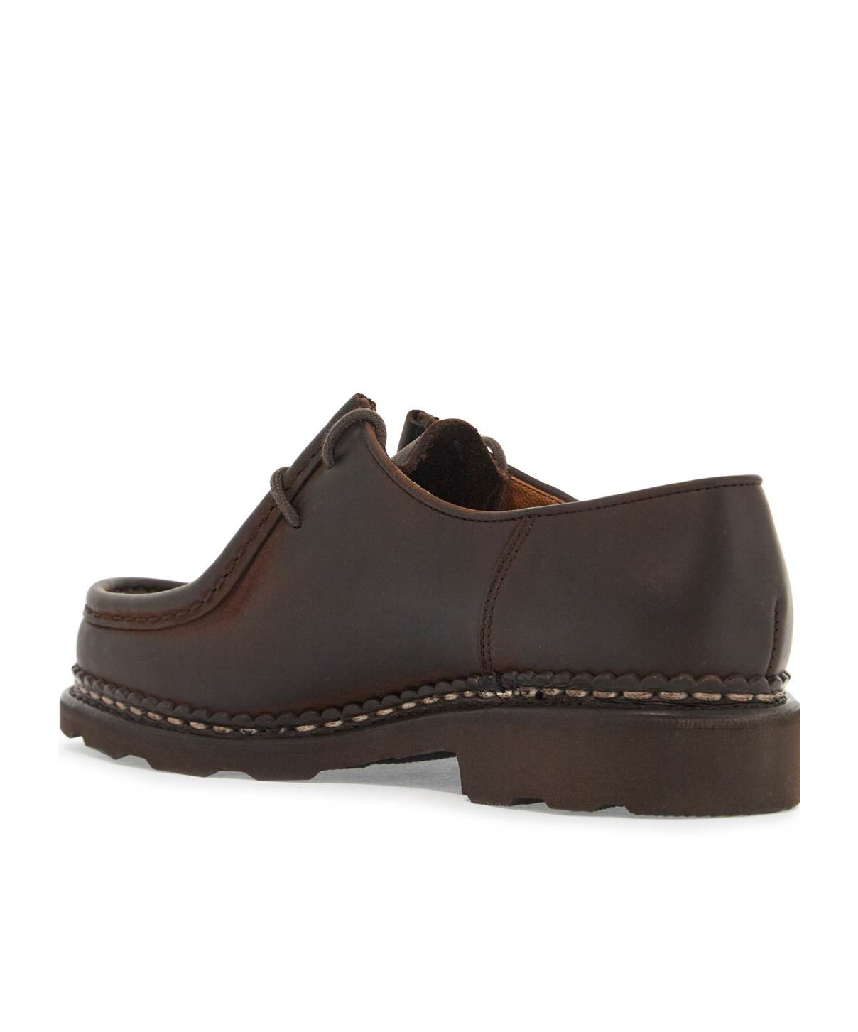 Paraboot Round-headed Lace-up Loafers In Brown