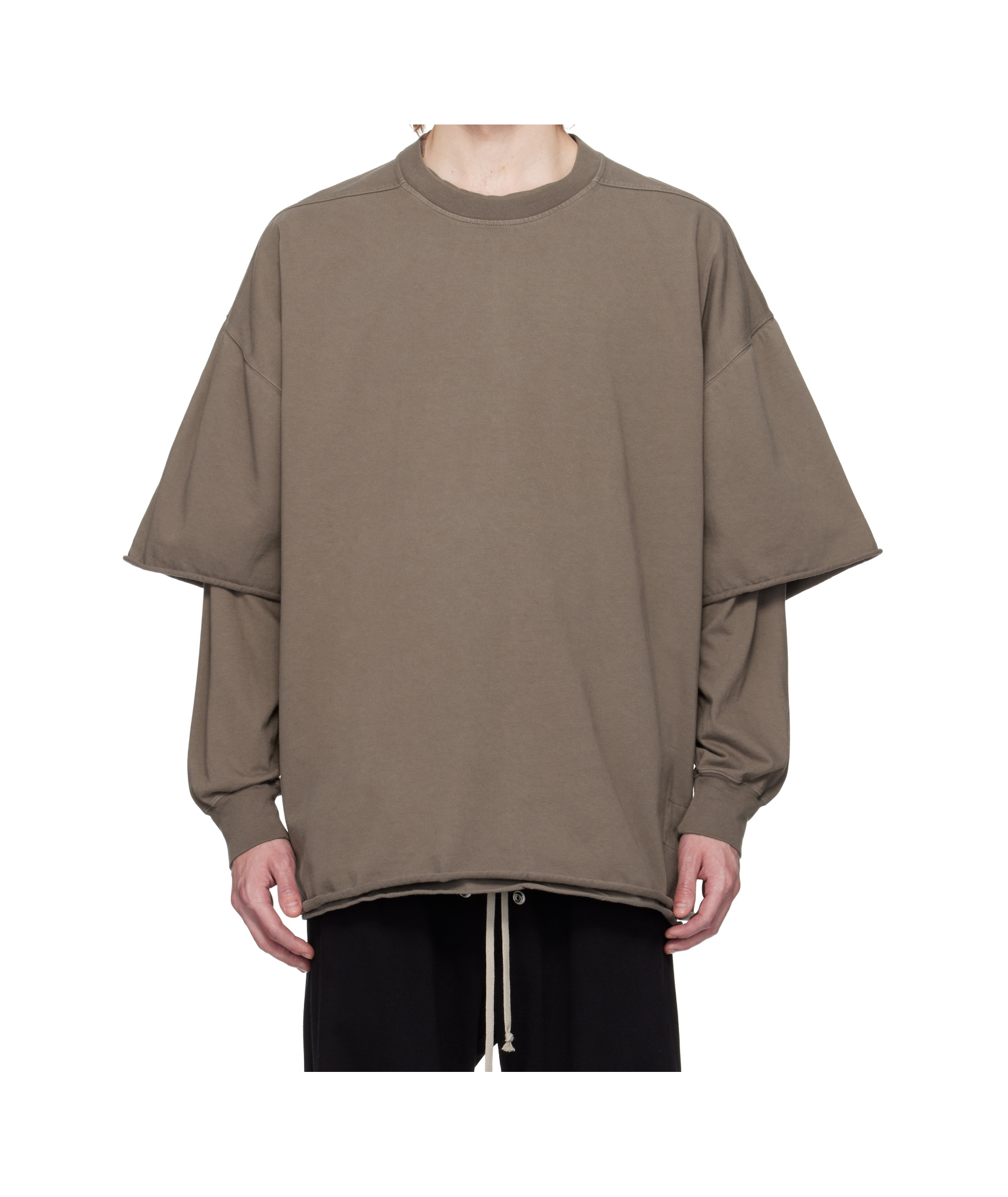 Rick Owens Drkshdw Gray Hollywood Tommy Hustler T-shirt In Brown