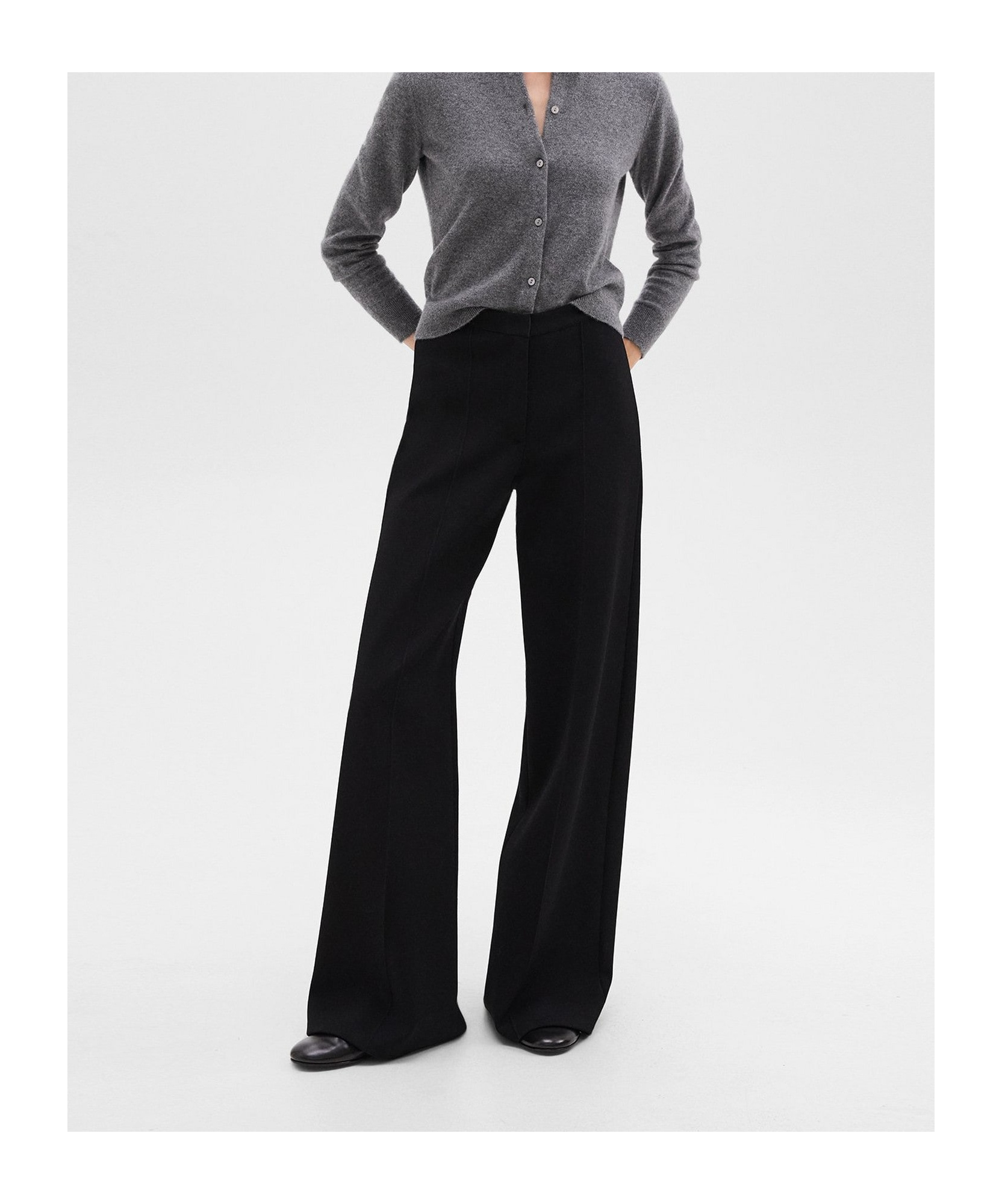 Theory High-waisted Trousers In Black