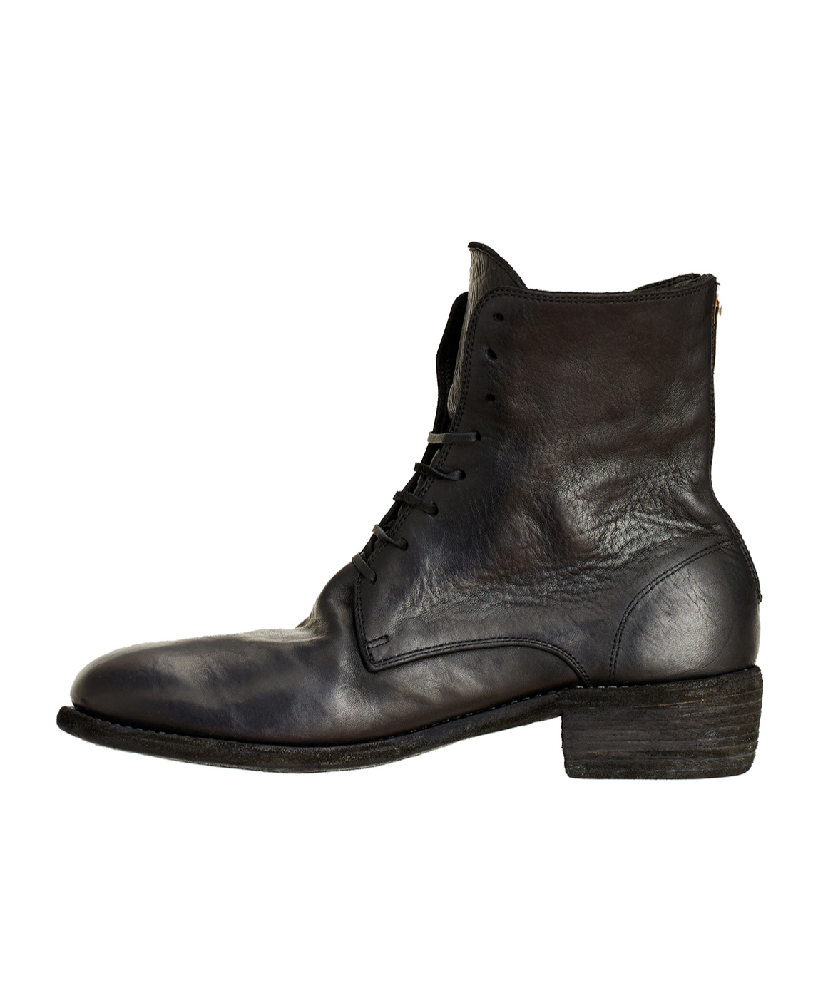 Guidi Stivale Allacciato In Pelle Con Zip In Black