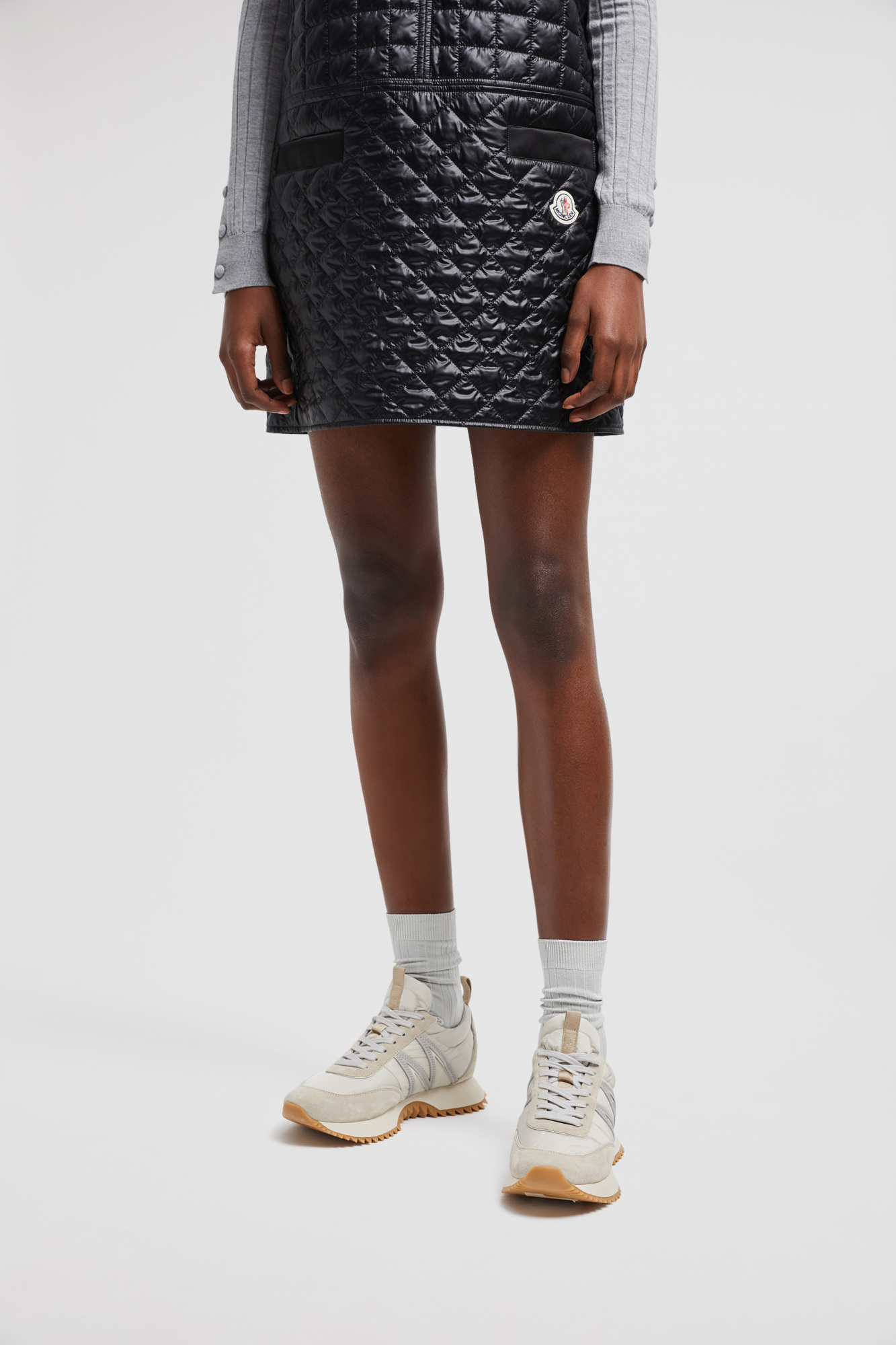 Shop Moncler Pacey Round Toe Sneakers In White