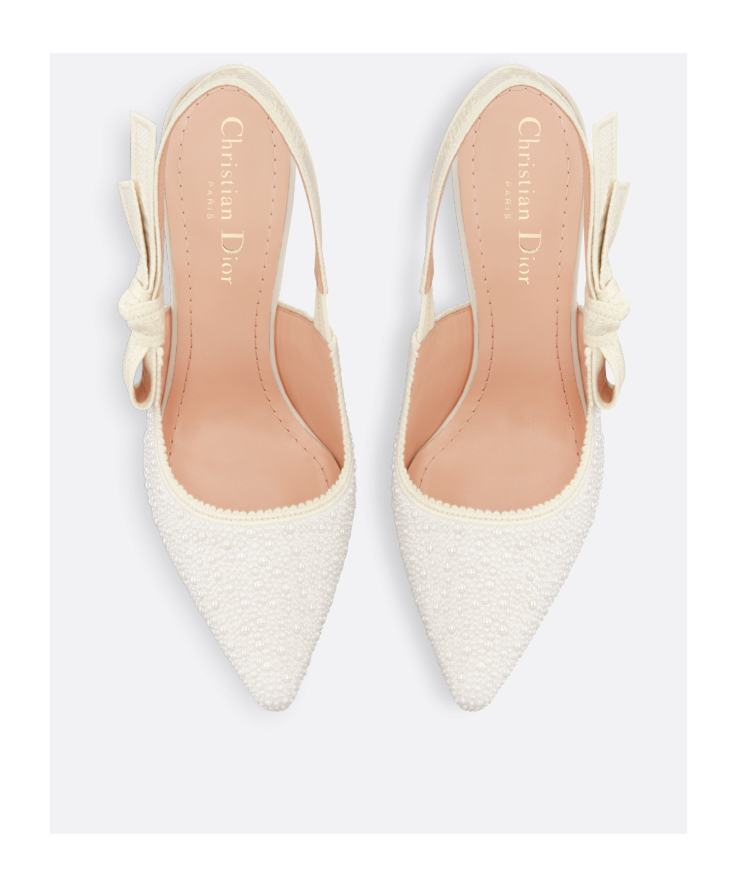 Dior Pointed High Heel Sandals In White