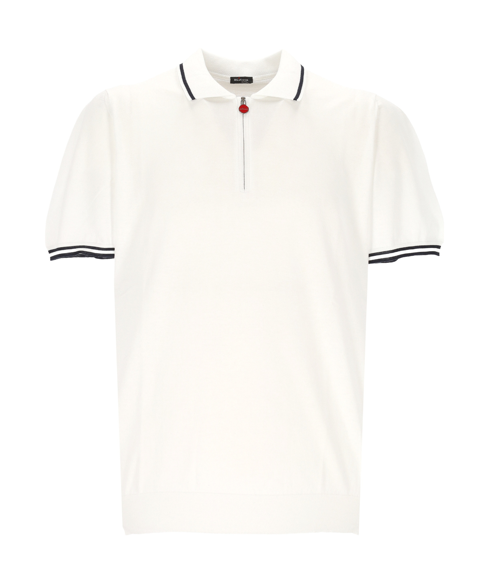 Shop Kiton Short Sleeve Polo Shirt In White