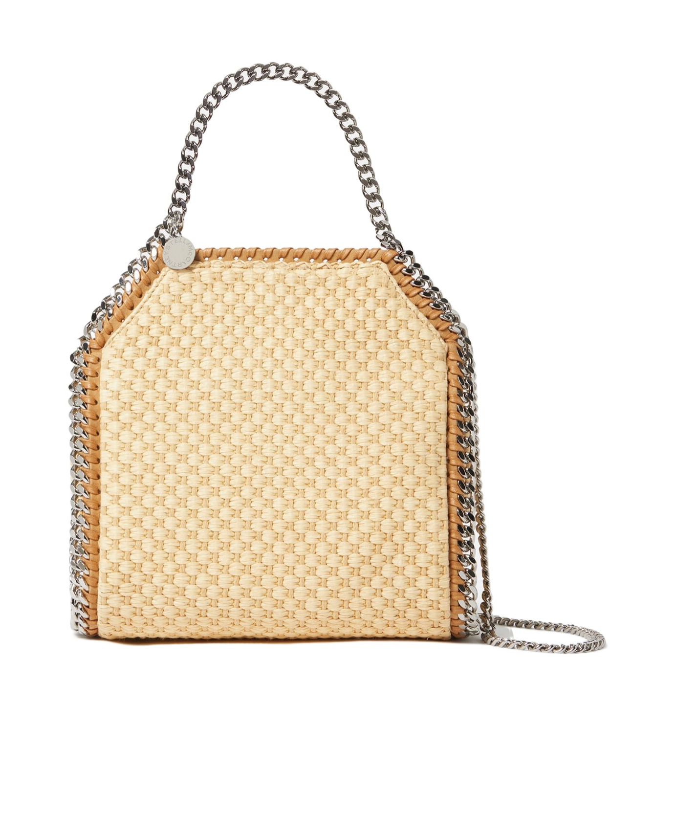 Stella Mccartney Falabella Woven Mini Tote Bag In Nude
