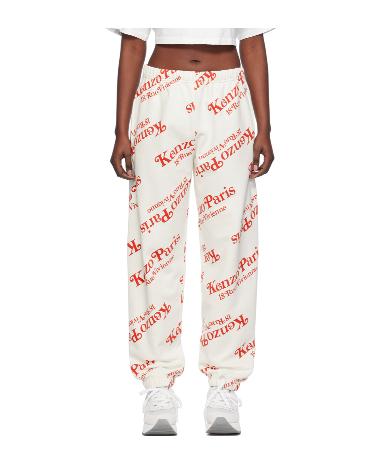 Shop Kenzo All-over Logo-print Track Pants In White