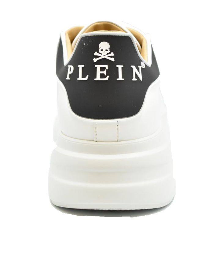 PHILIPP PLEIN LO-TOP LEATHER SNEAKERS 