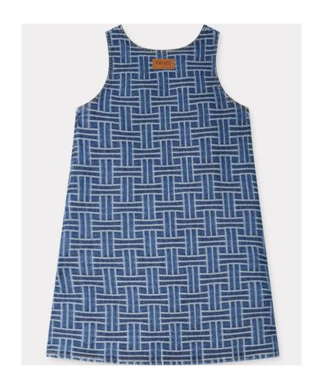 Kenzo Denim Weave Dress In Blue