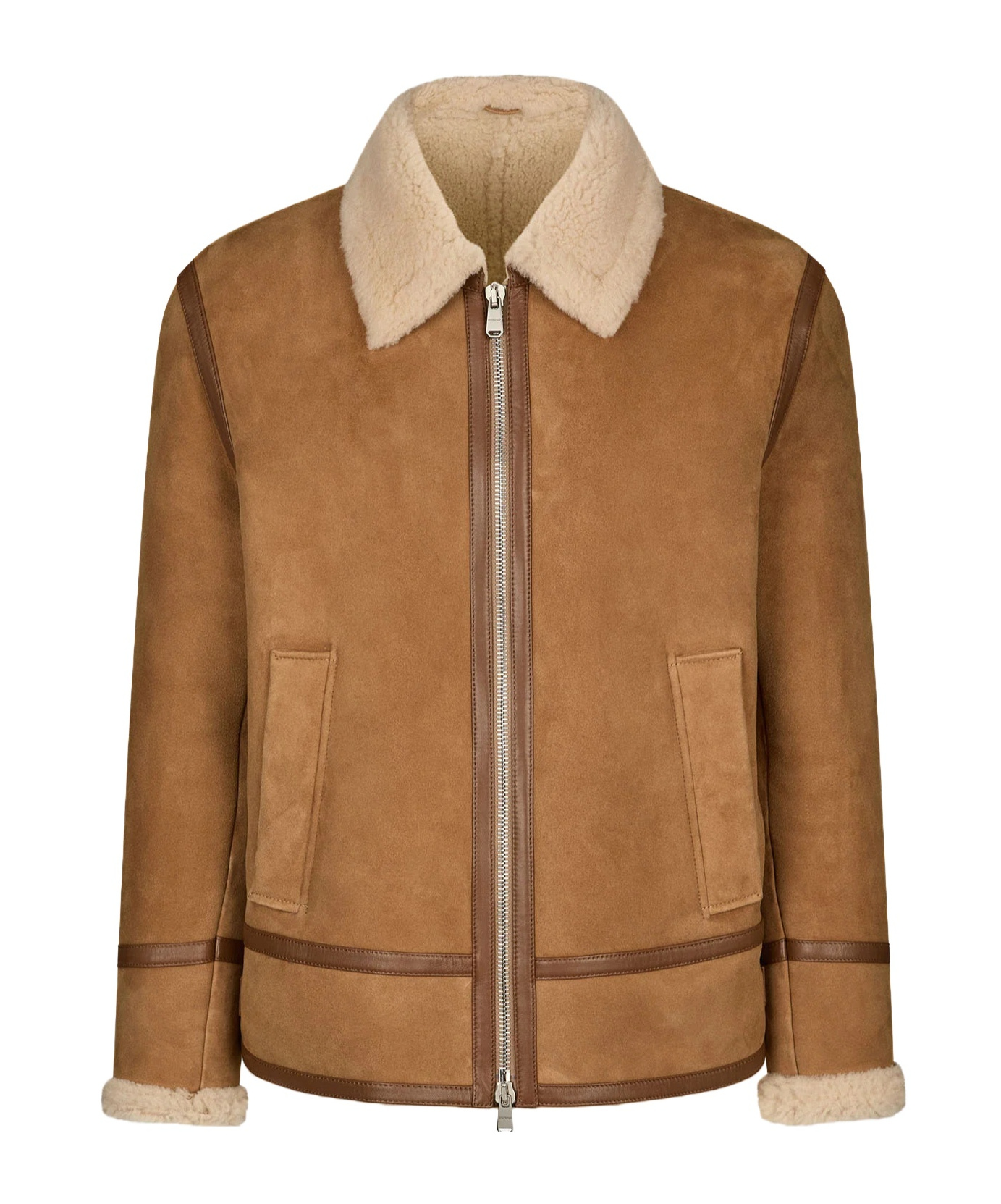 Dondup Caramel Shearling Jacket In Brown
