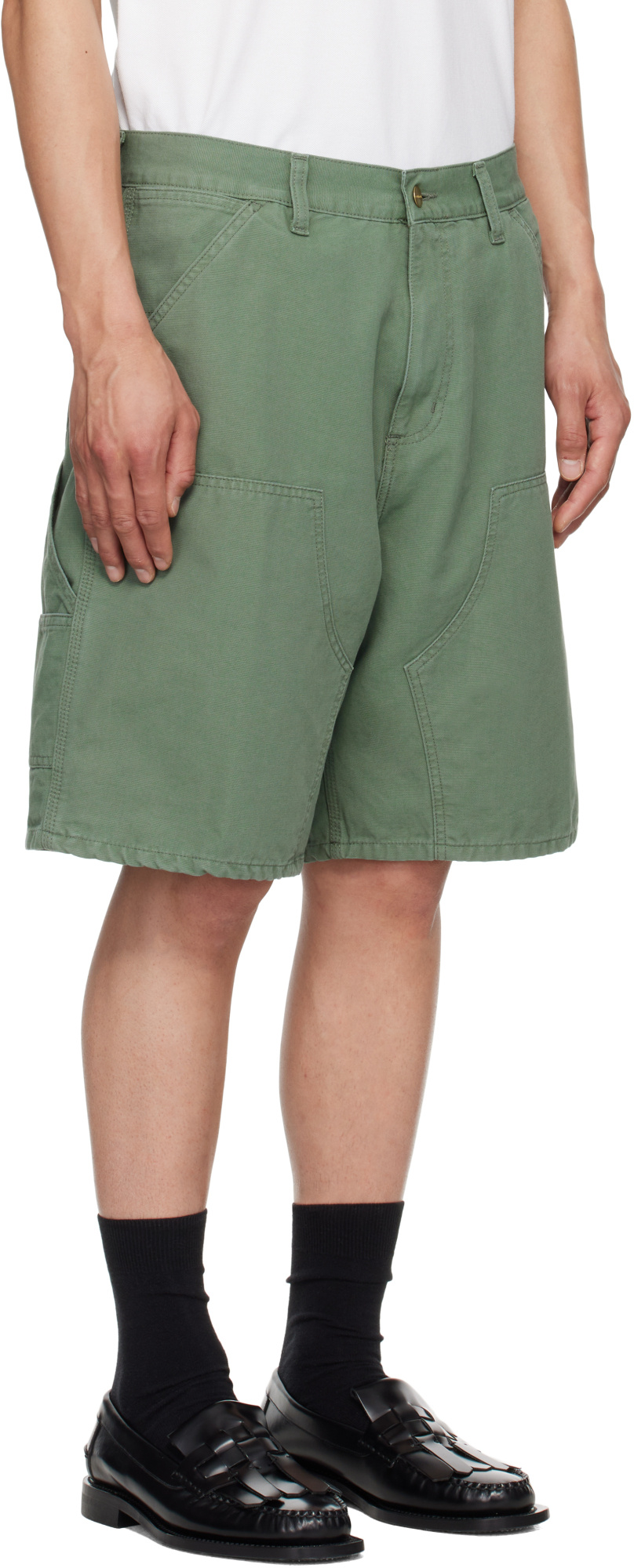 Carhartt Double Knee Bermuda And Short Green In Green
