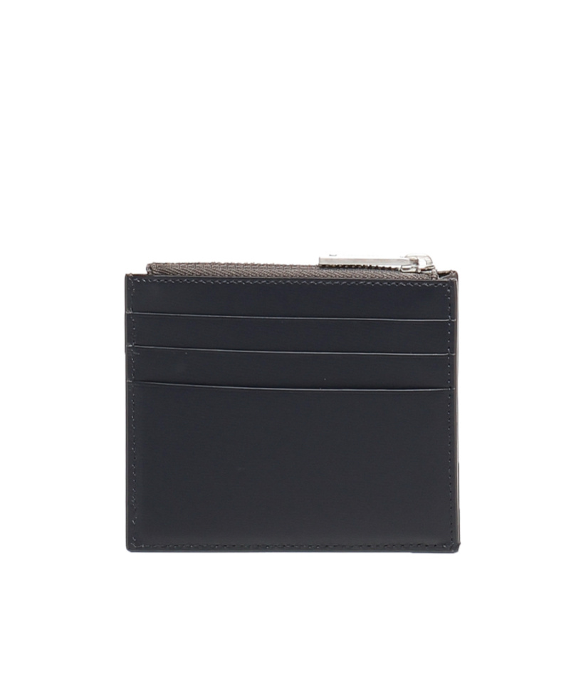 Ferragamo Logo Printed Zipped Cardholder In Gray