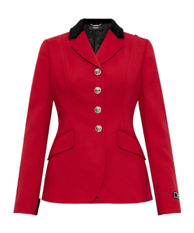 Versace Medusa-head Button Blazer In Red