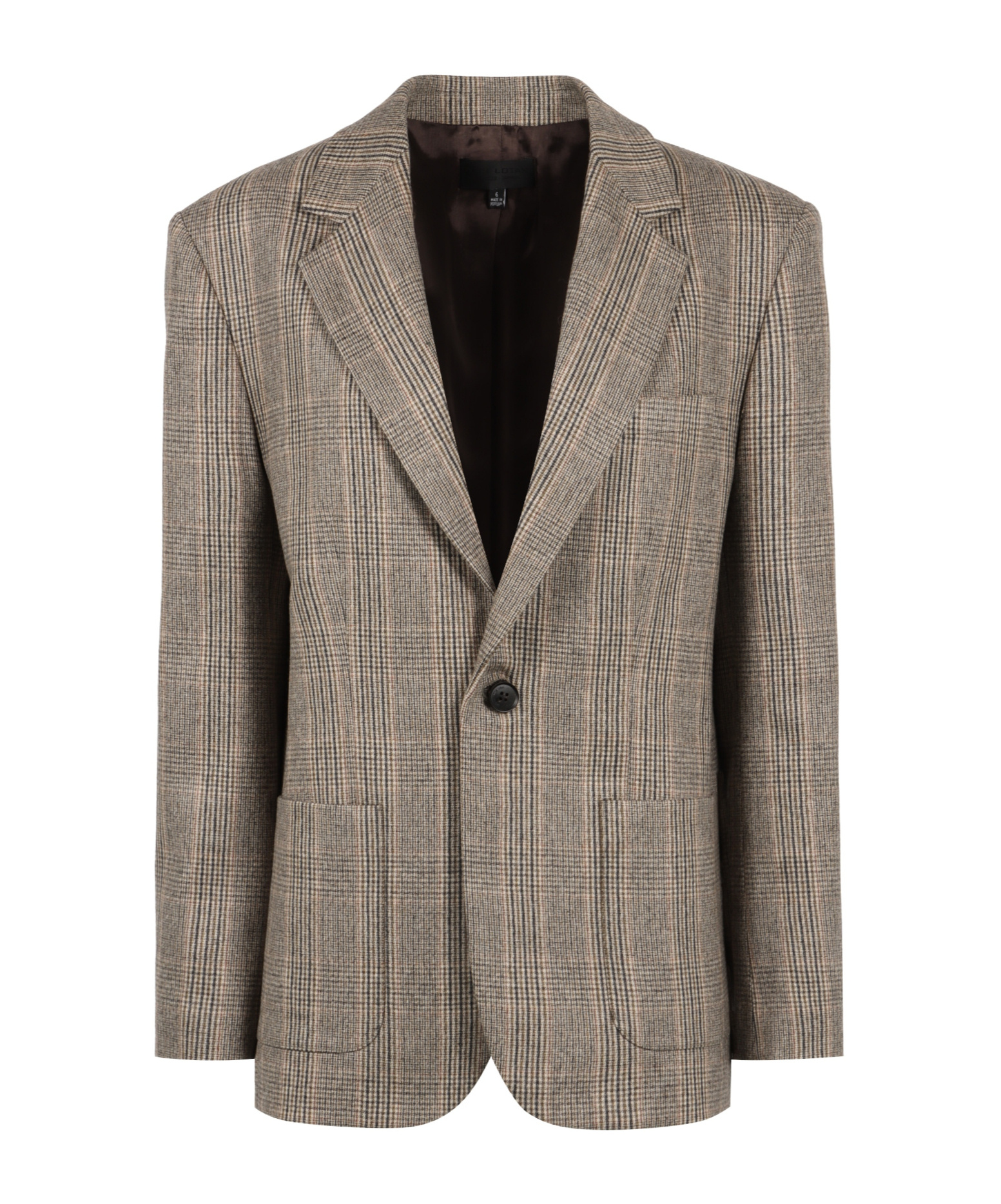 Nili Lotan Diane Plaid Wool Blend Jacket In Brown