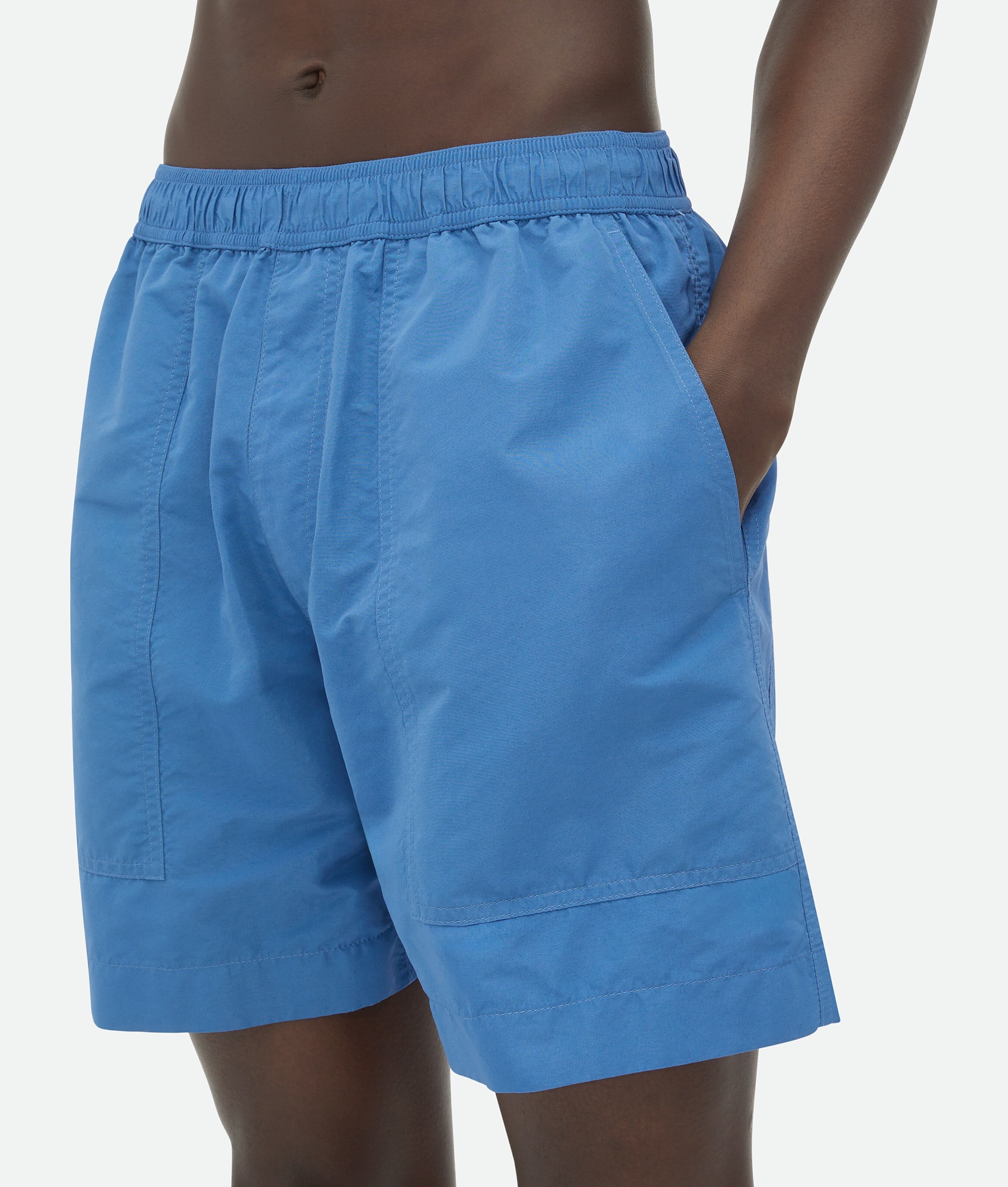 Bottega Veneta Elastic Waist Beach Shorts In Brown