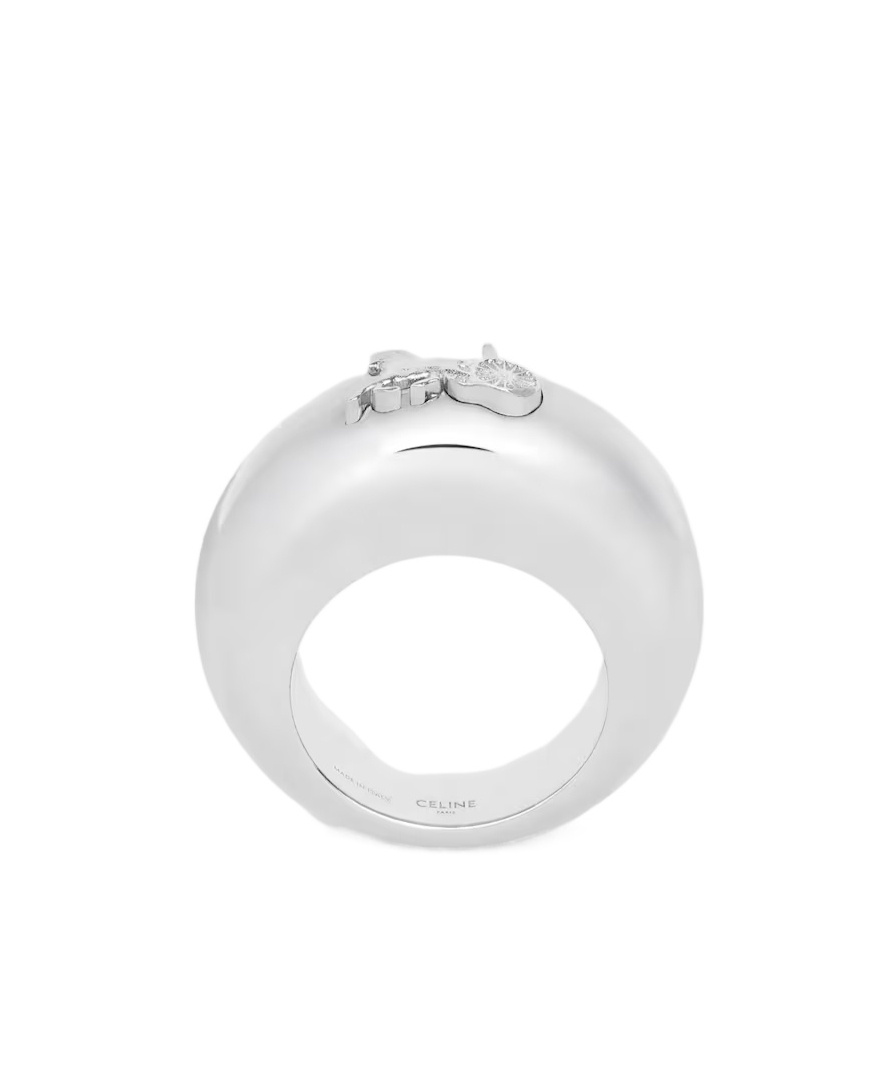 Celine Sulky Ring In Brass With Rhodium Finish In Gray
