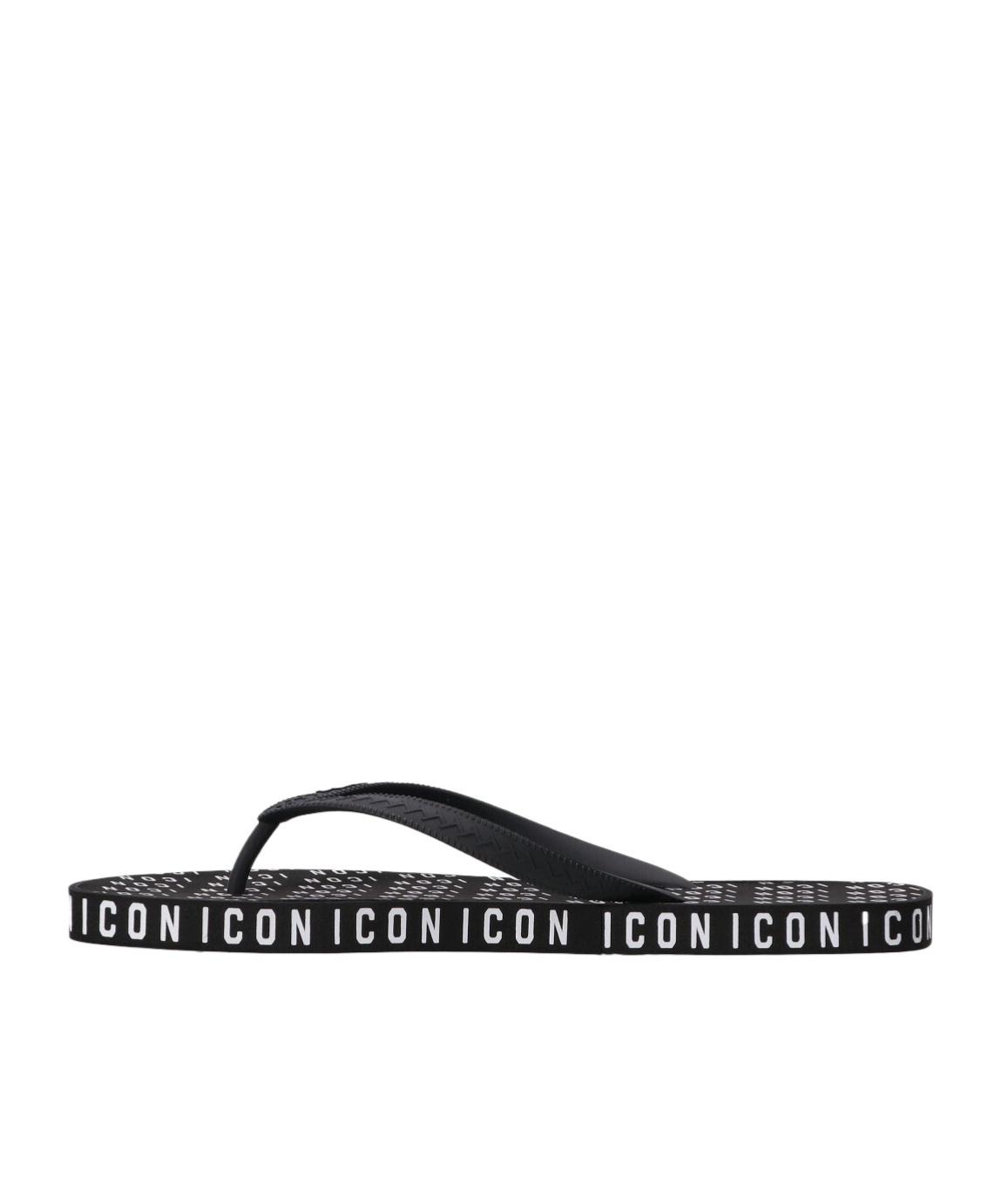 Shop Dsquared2 Icon All-over Logo Printed Flip Flops In Black