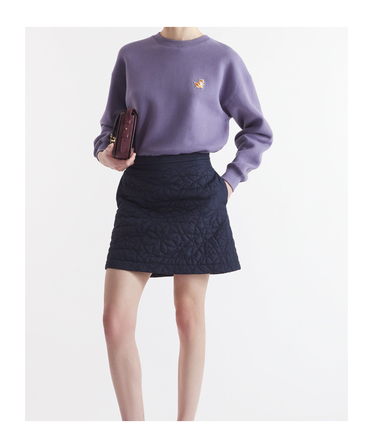 Maison Kitsuné Speedy Fox Patch Comfort Hoodie In Purple