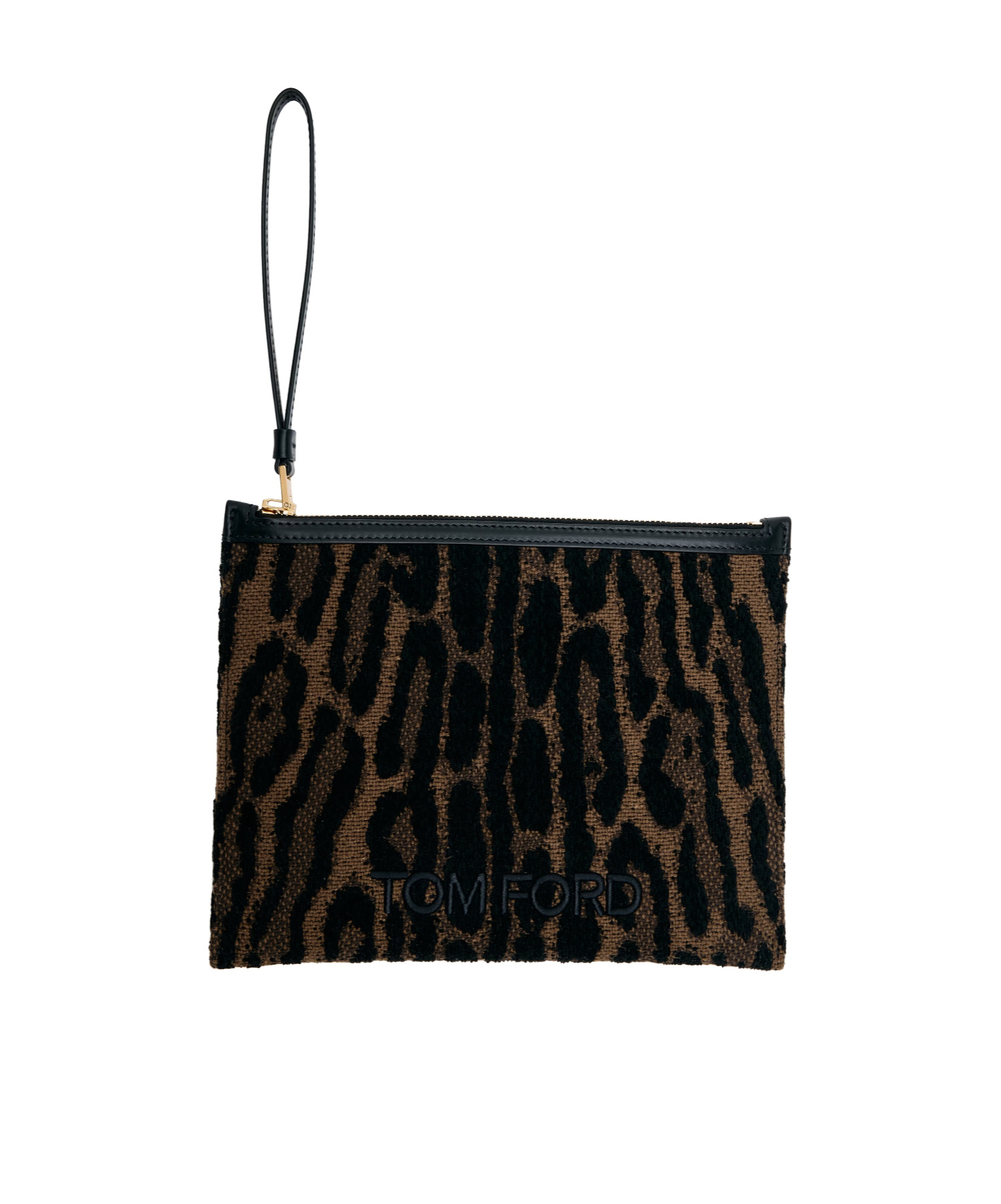 Tom Ford Embroidered Logo Clutch In Multi