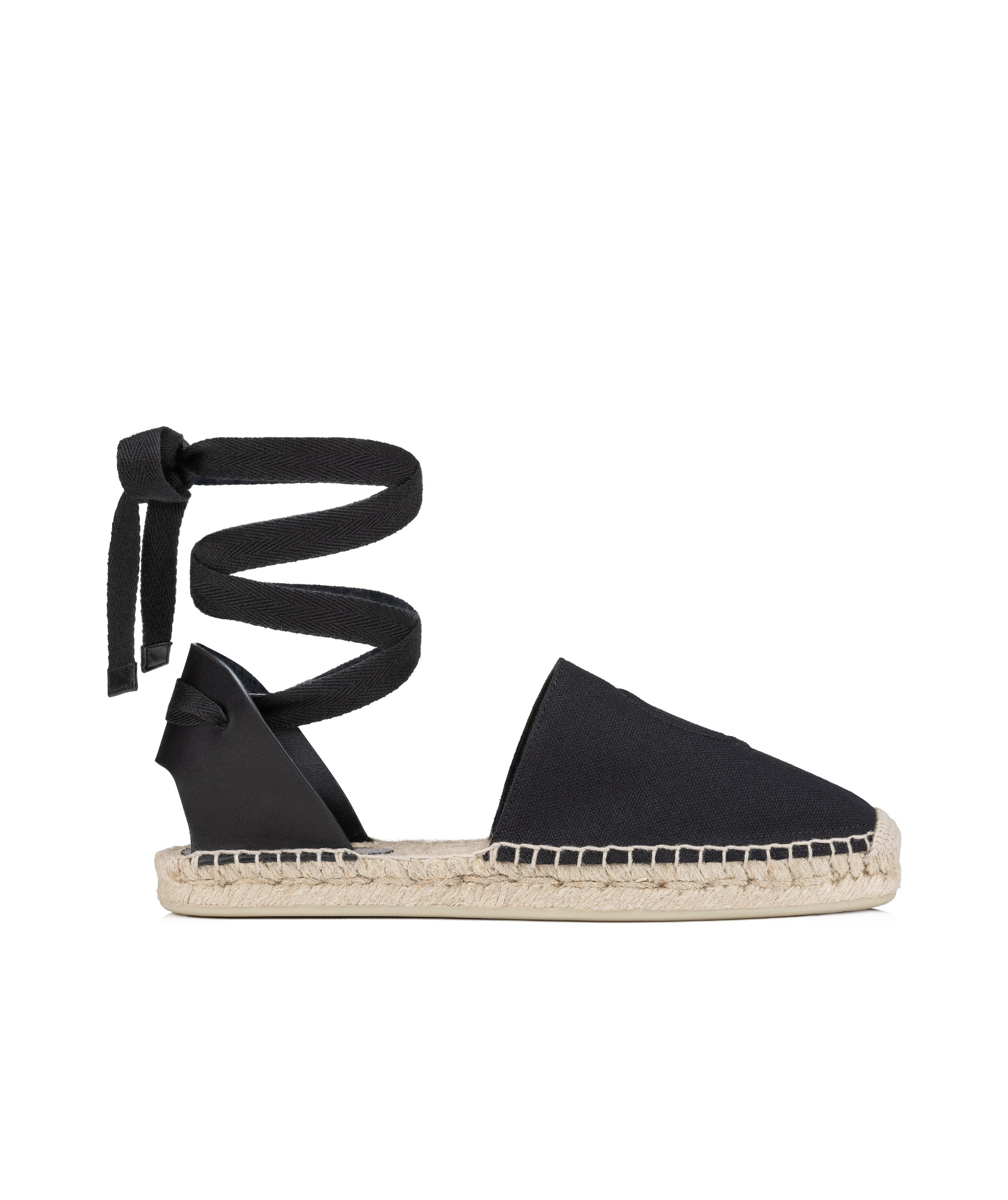 Christian Louboutin Nanou Lace Leather-trimmed Canvas Espadrilles In Black