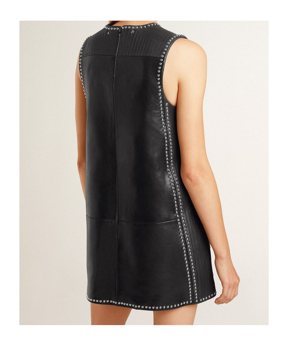 Golden Goose Leather Mini Dress In Black