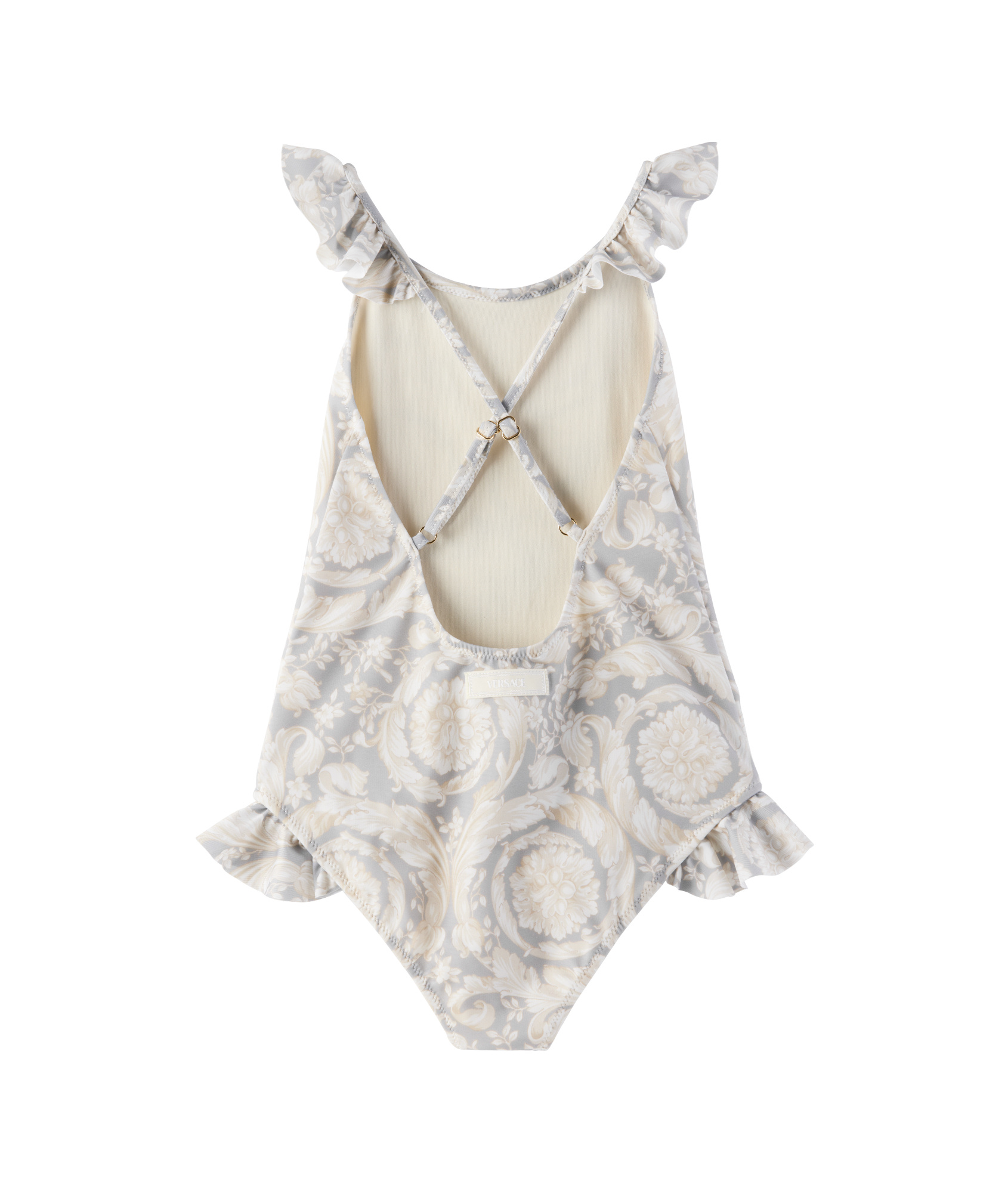 Versace Baroque One Piece Swimsuit In White