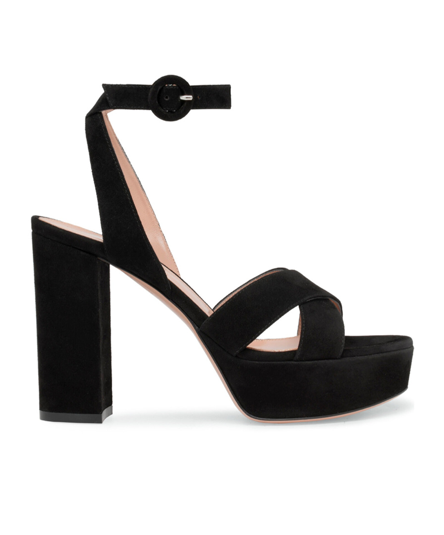 Gianvito Rossi 105mm Sabrina Crossover Platform Sandals In Black