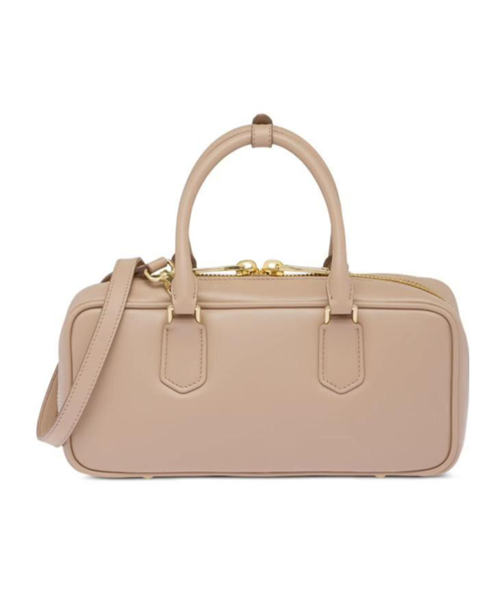 Miu Miu Logo Plaque Mini Bag In Nude