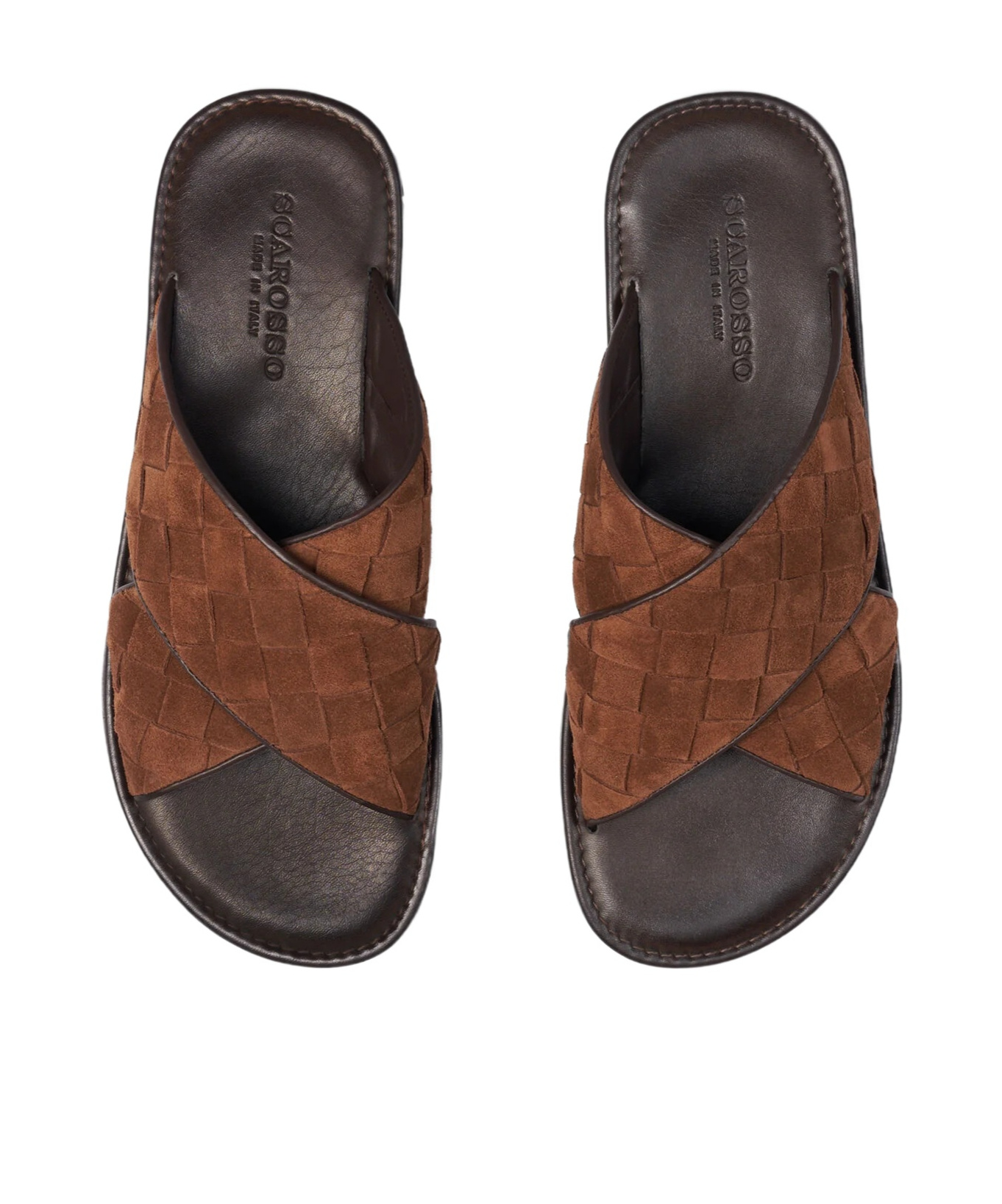 Scarosso Ettore Woven Sandals In Brown