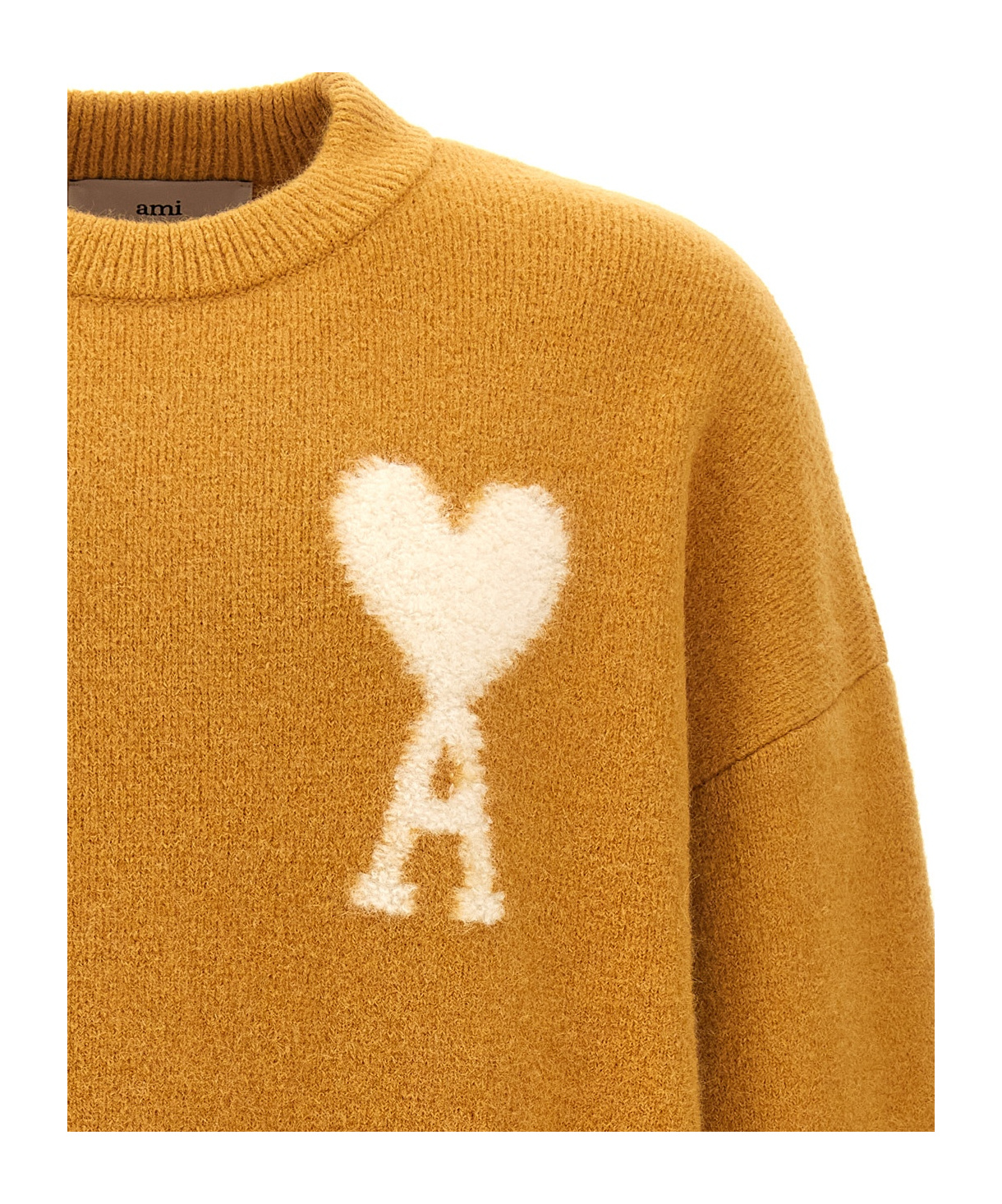 Ami Alexandre Mattiussi Ami Ami De Coeur Logo Intarsia-knit Jumper In Orange