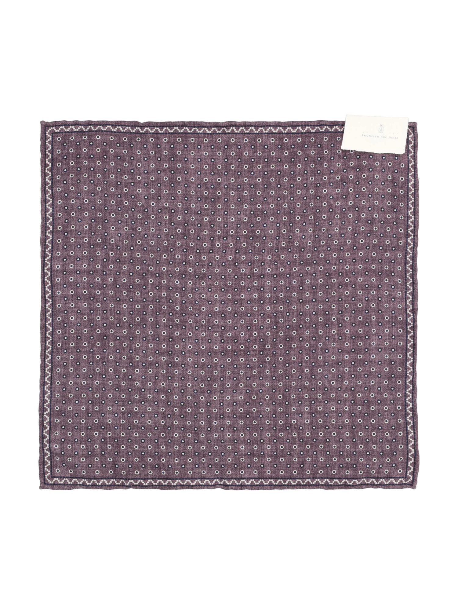 Brunello Cucinelli Geometric-pattern Pocket Square In Gray