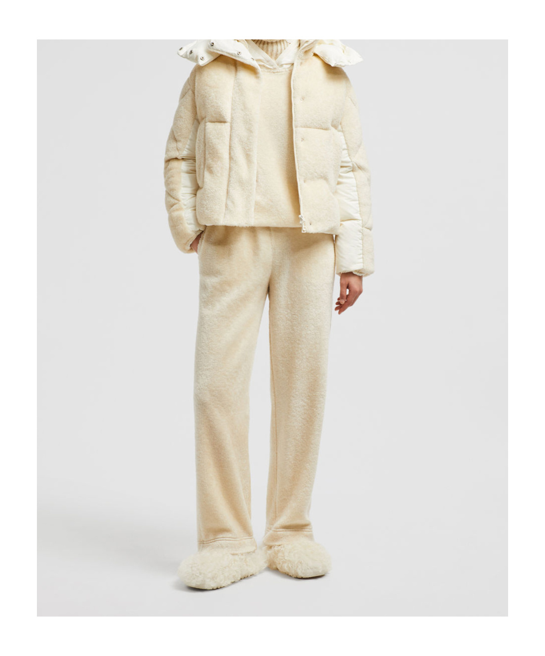 Moncler Fleece Track Pants In White