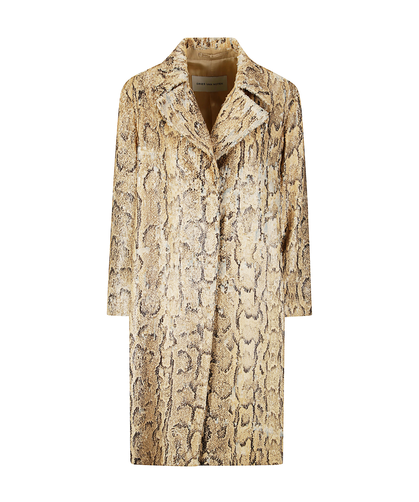 Shop Dries Van Noten Sequin Coat In Nude