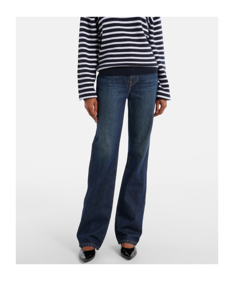 Khaite Danielle High Rise Straight Jeans In Blue
