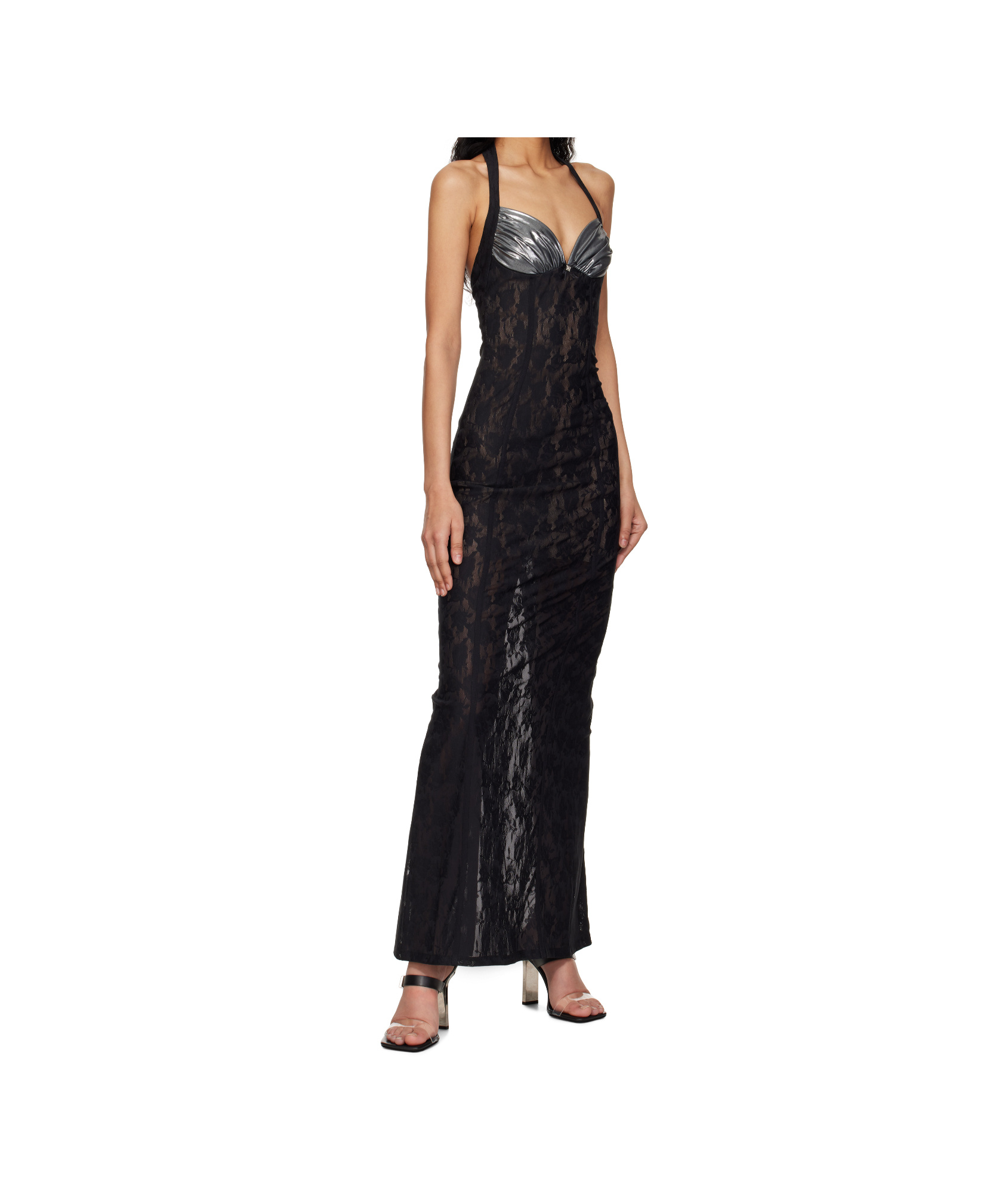 Misbhv Black Stella Lace Maxi Dress In Black