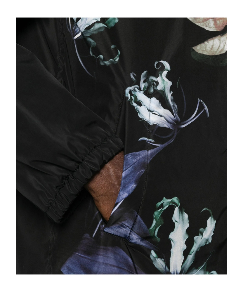 Dries Van Noten Floral Print Blazer Long Sleeves In Black