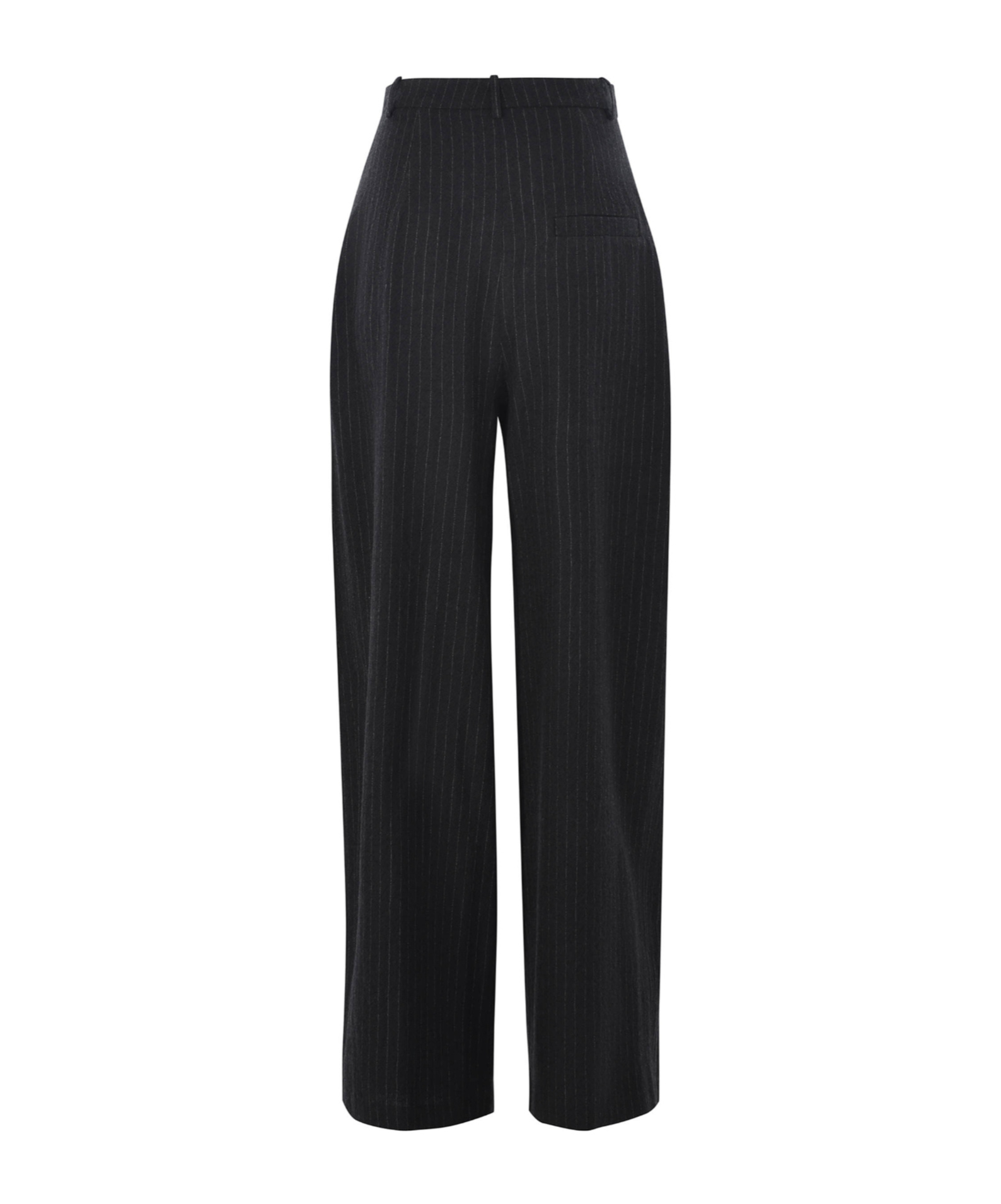 Alysi Striped Wide Leg Trousers In Black